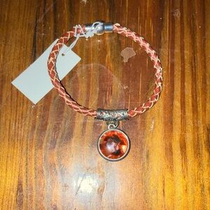 Brown leather bracelet